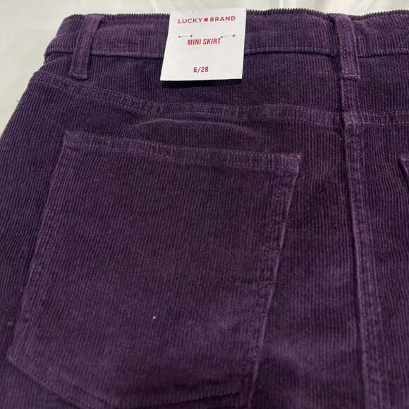Lucky Brand Skirt Size 6 Maroon Corduroy Mini Skirt With Pockets NWT - Picture 4 of 6